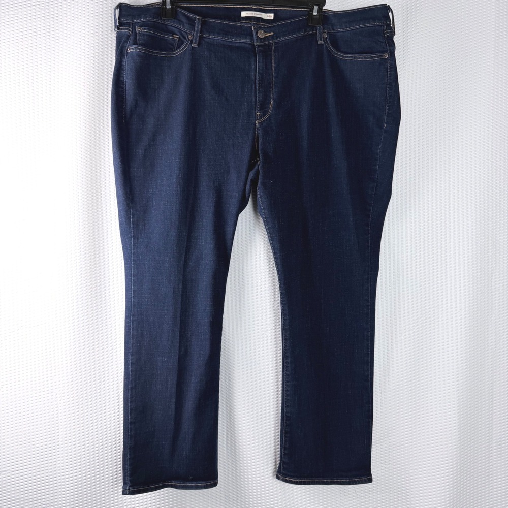 Levi Strauss Classic Straight Jeans Dark Wash Women‎ Size 24W M